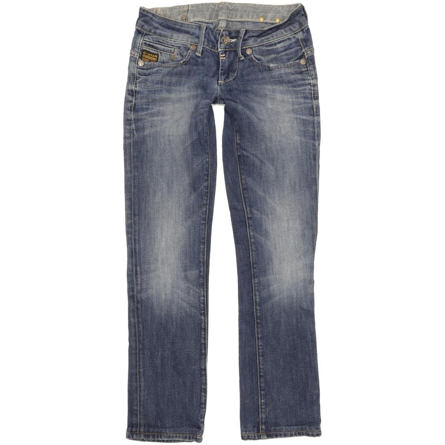 G-Star Women Blue Straight Slim Stretch Jeans W25 L28