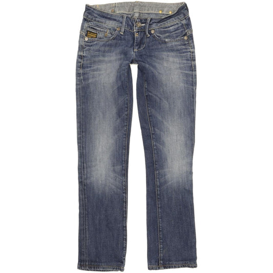 G-Star Women Blue Straight Slim Stretch Jeans W25 L28