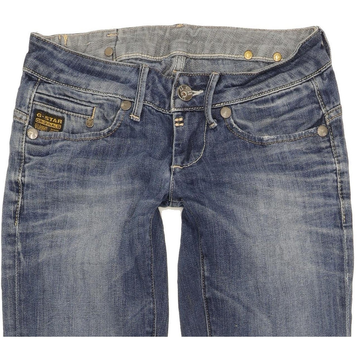 G-Star Women Blue Straight Slim Stretch Jeans W25 L28