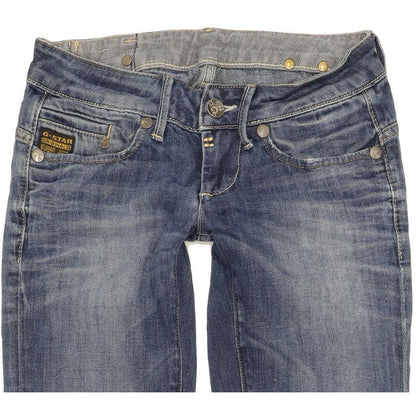 G-Star Women Blue Straight Slim Stretch Jeans W25 L28