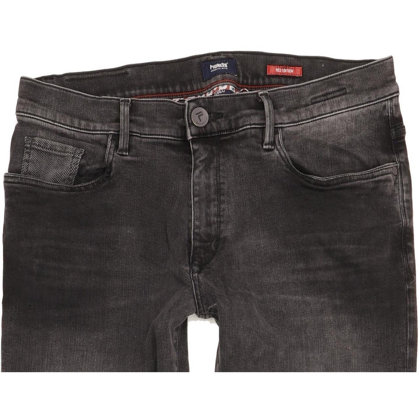 Pioneer Rando Men Charcoal Straight Regular Stretch Jeans W35 L32