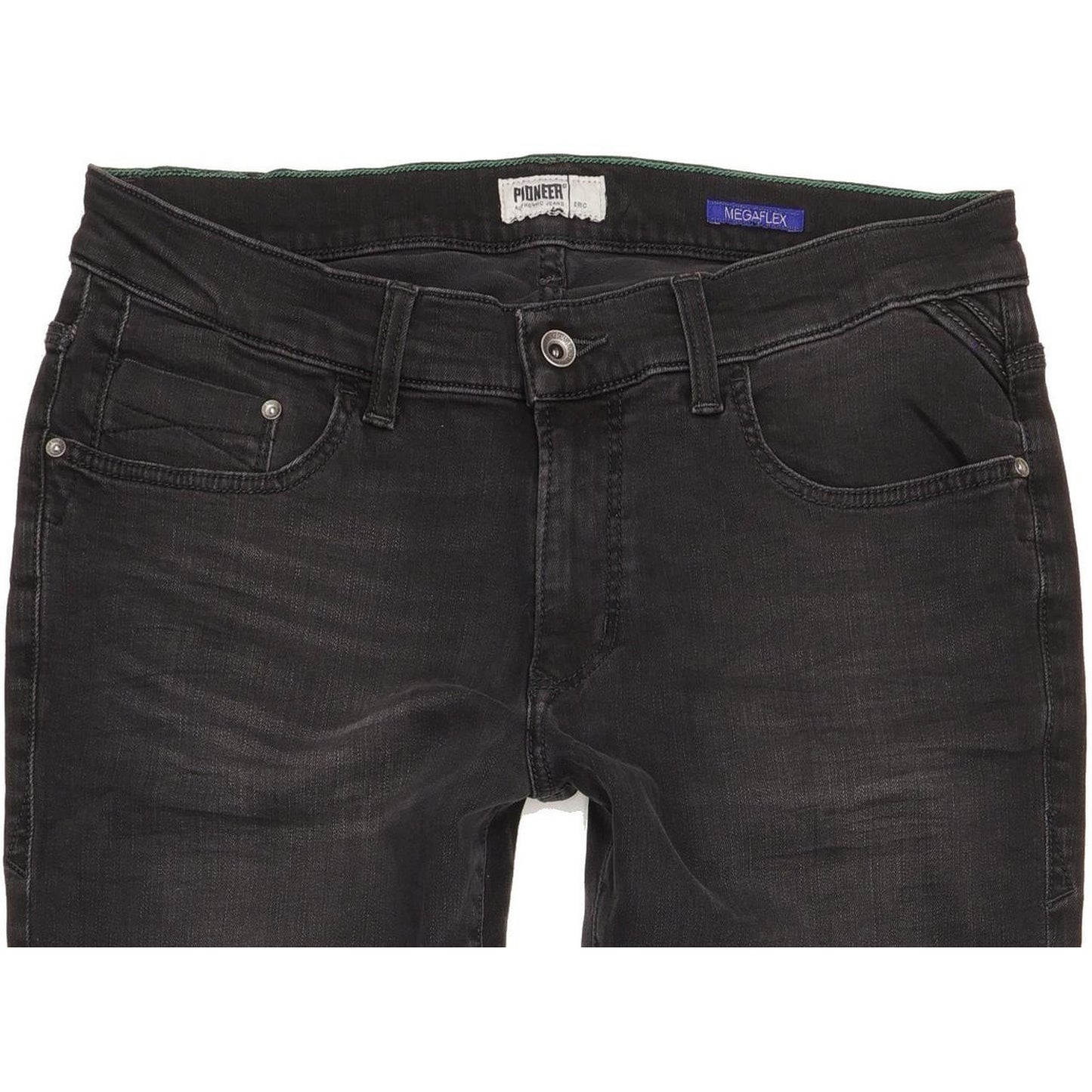 Pioneer Eric Men Black Straight Slim Stretch Jeans W34 L32