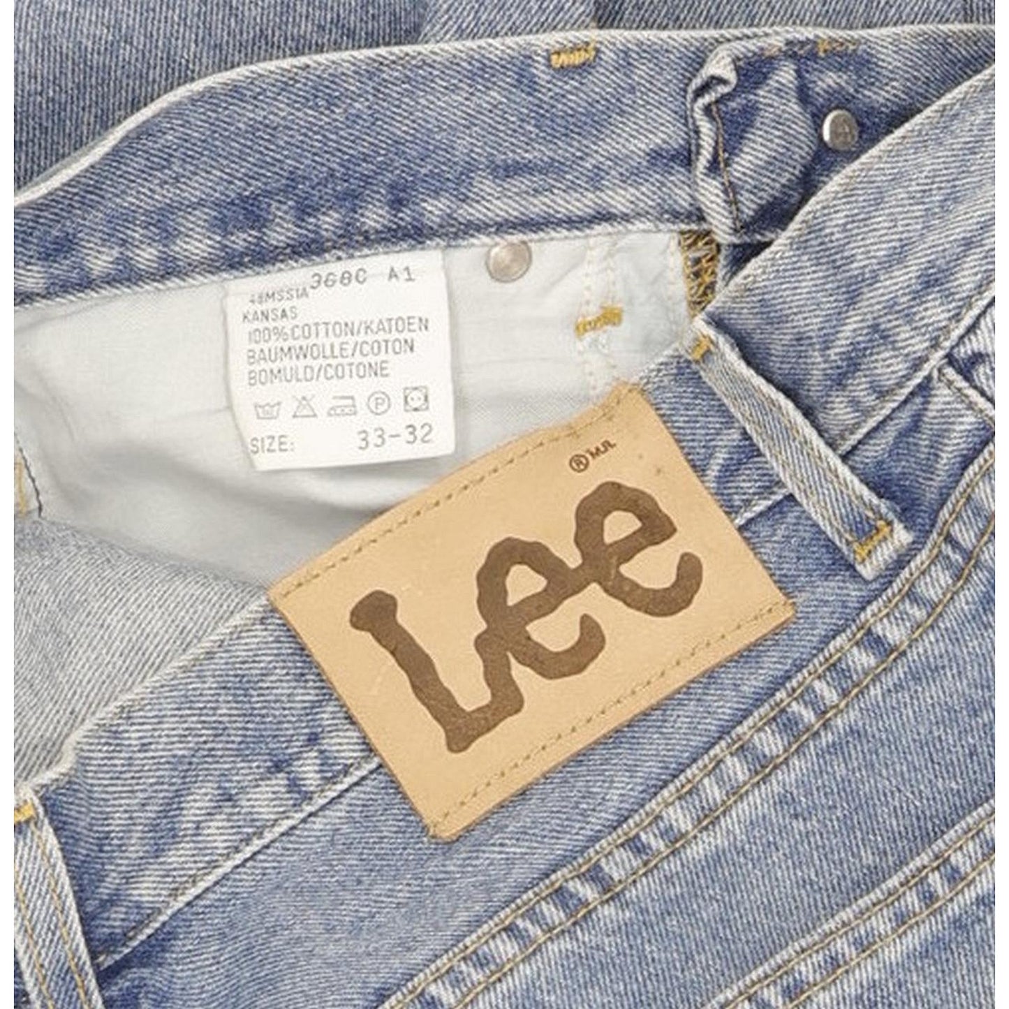 Lee Kansas Men Blue Straight Regular Jeans W33 L32