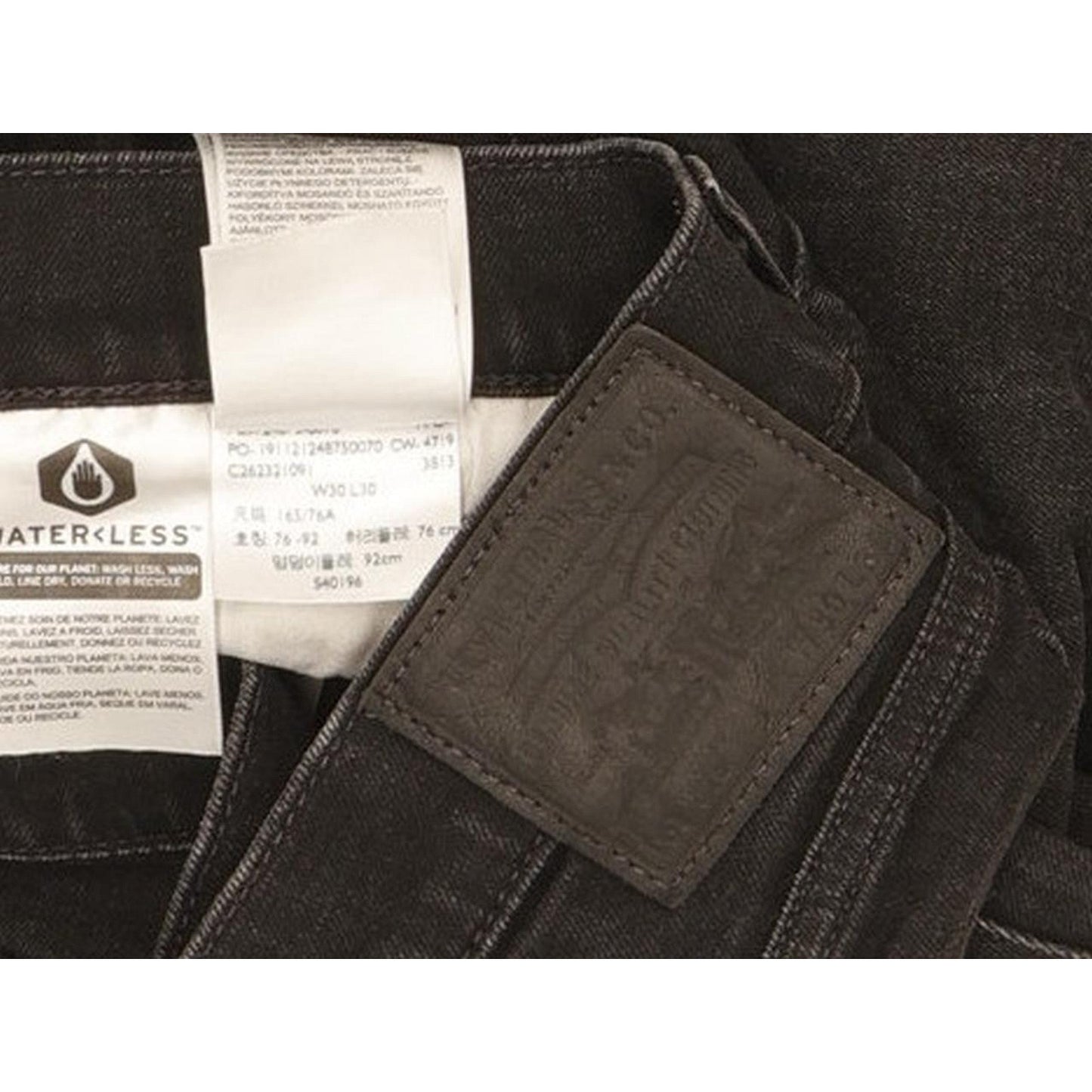 Levi's 519 Men Black Skinny Slim Stretch Jeans W30 L29