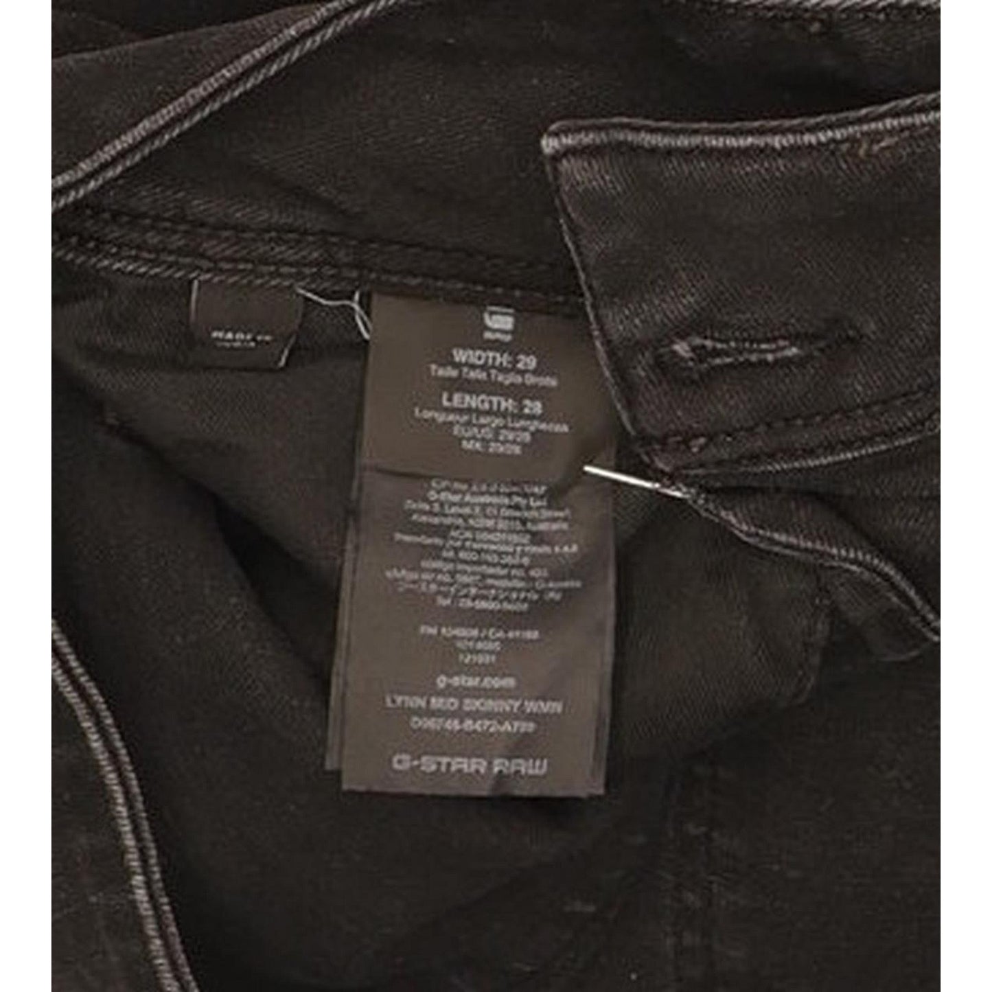 G-Star Lynn Mid Women Black Skinny Slim Stretch Jeans W29 L28