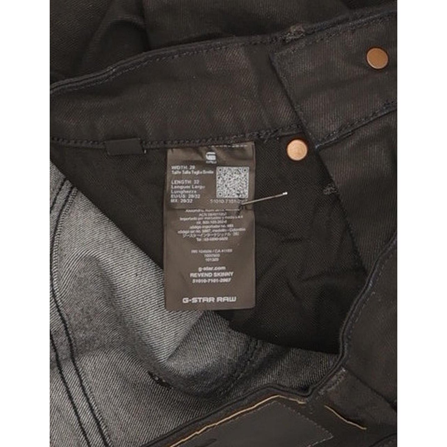 G-Star Revend Men Black Skinny Slim Stretch Jeans W29 L32
