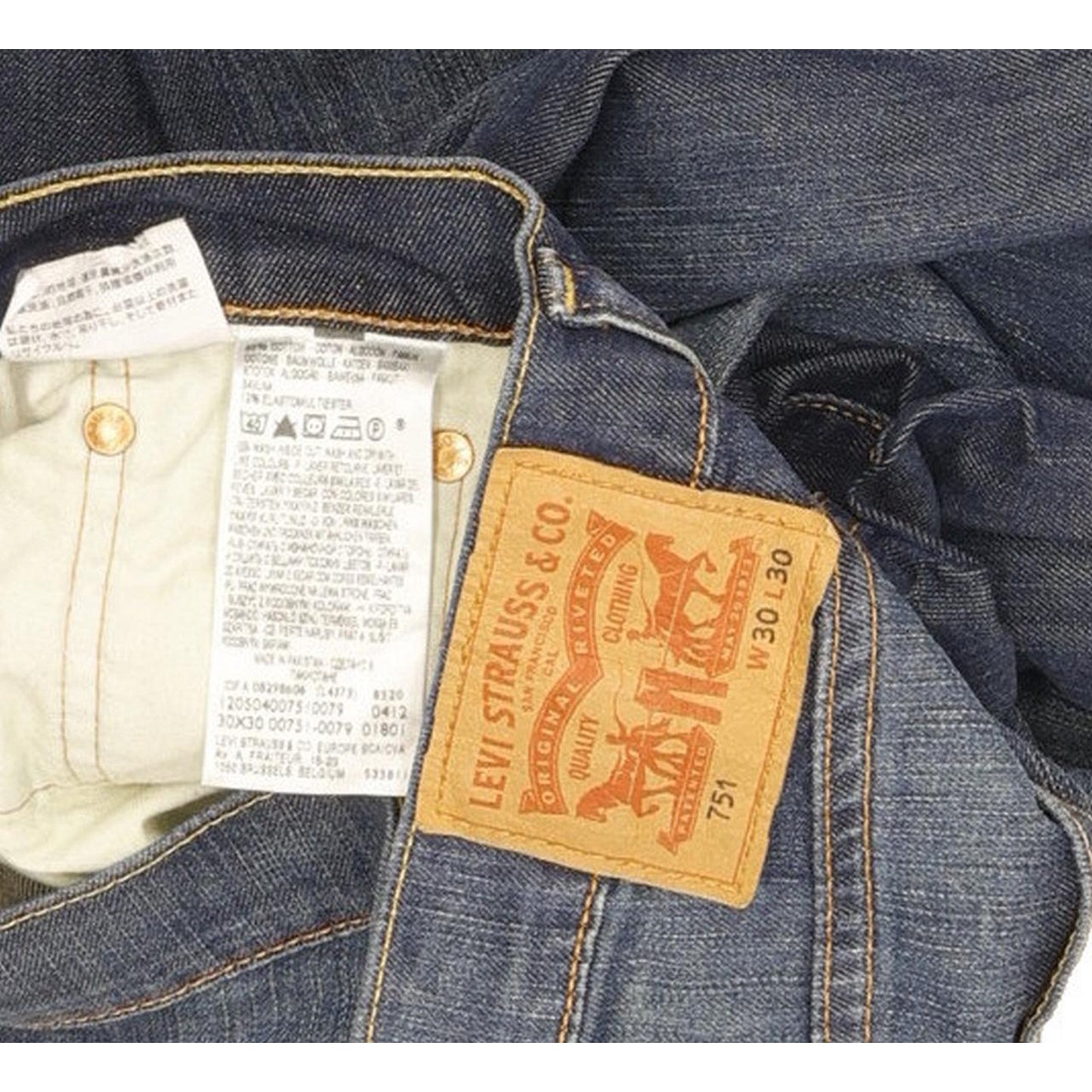 Levi's 751 Men Blue Straight Regular Stretch Jeans W30 L30