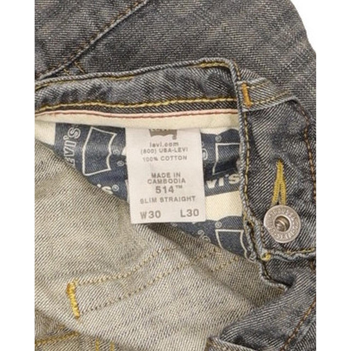 Levi's 514 Men Blue Straight Slim Jeans W30 L30