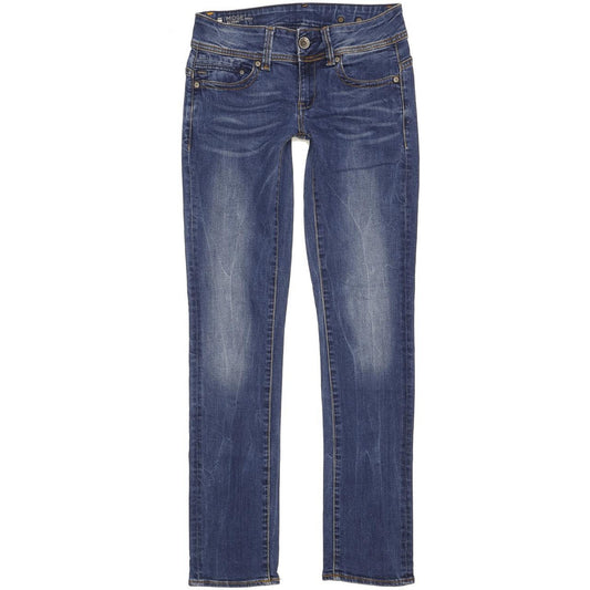G-Star Midge Saddle Women Blue Straight Slim Stretch Jeans W27 L32