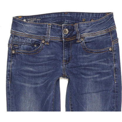 G-Star Midge Saddle Women Blue Straight Slim Stretch Jeans W27 L32