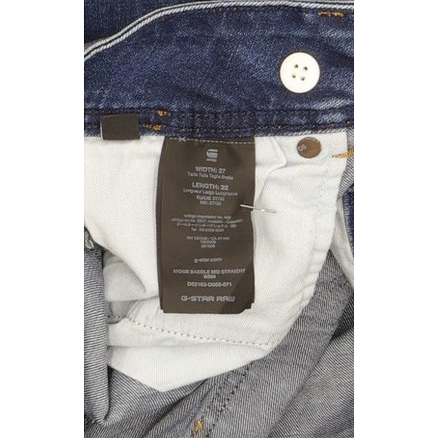 G-Star Midge Saddle Women Blue Straight Slim Stretch Jeans W27 L32
