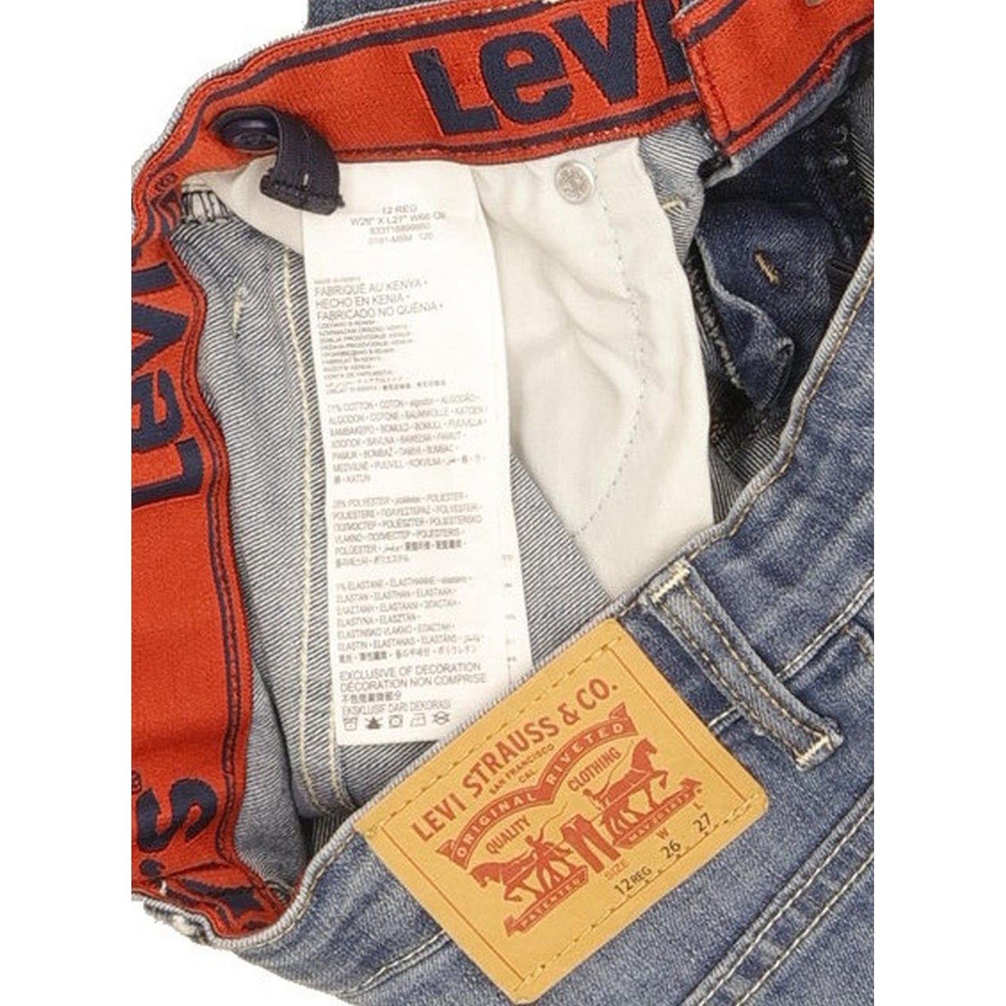 Levi's Kids Blue Straight Regular Stretch Jeans W26 L27