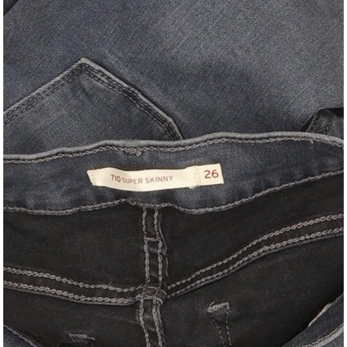Levi's 710 Super Women Blue Skinny Slim Stretch Jeans W26 L30