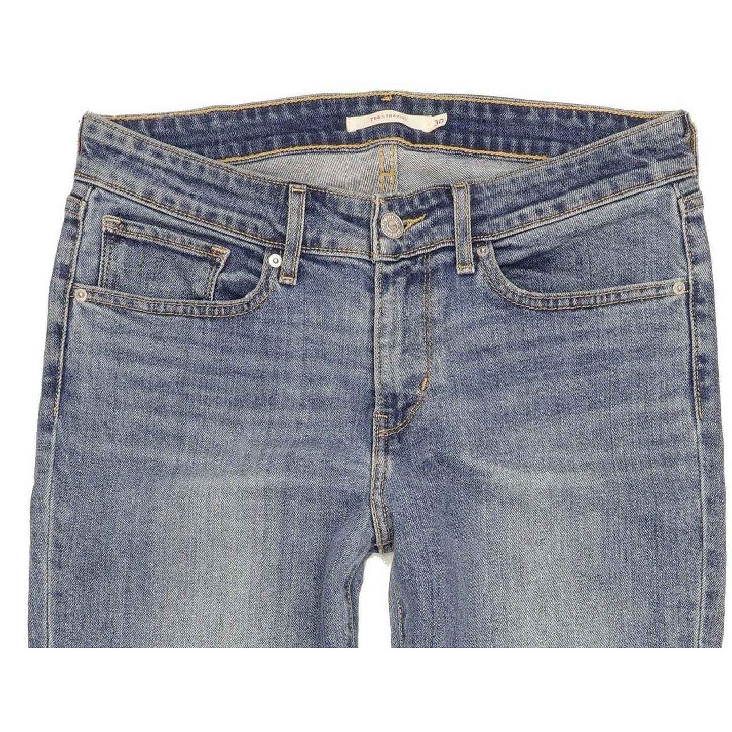 Levi's 714 Women Blue Straight Slim Stretch Jeans W30 L30