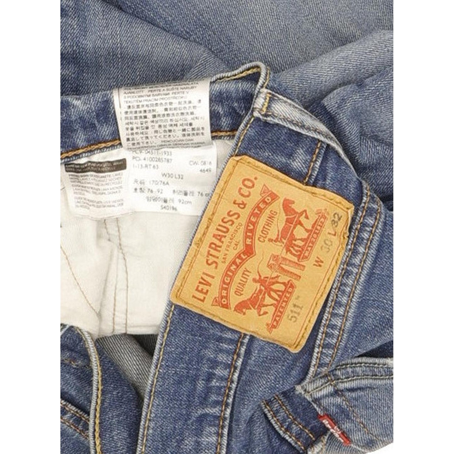 Levi's 511 Men Blue Straight Slim Stretch Jeans W30 L31