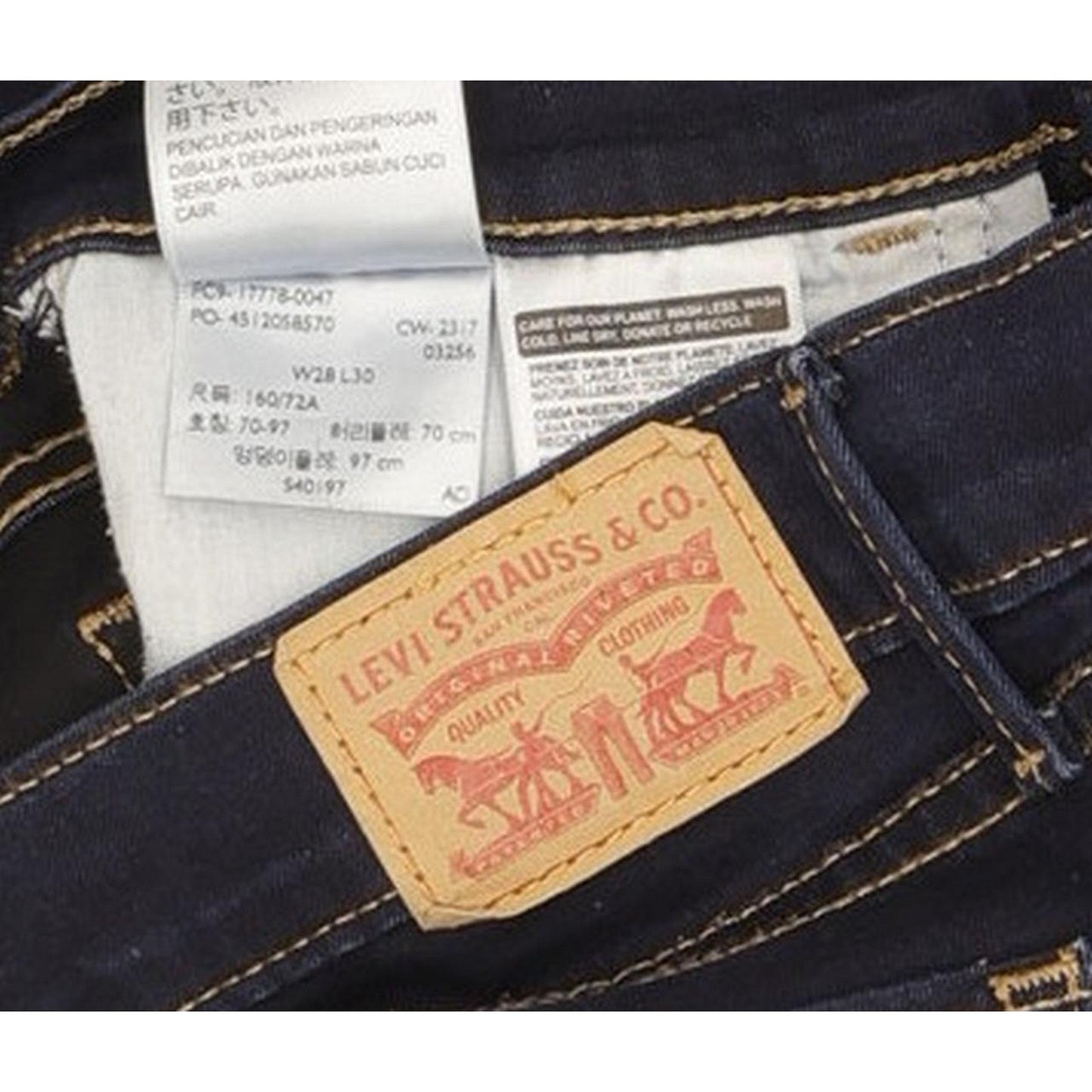 Levi's 710 Super Women Navy Skinny Slim Stretch Jeans W28 L30
