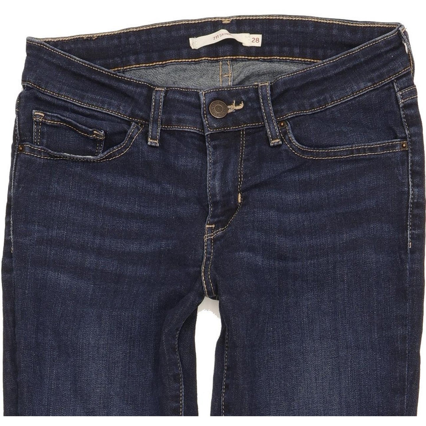 Levi's 711 Women Navy Skinny Slim Stretch Jeans W28 L32