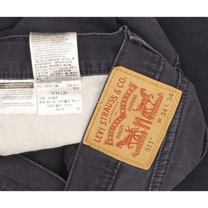 Levi's 511 Men Navy Straight Slim Stretch Jeans W34 L32