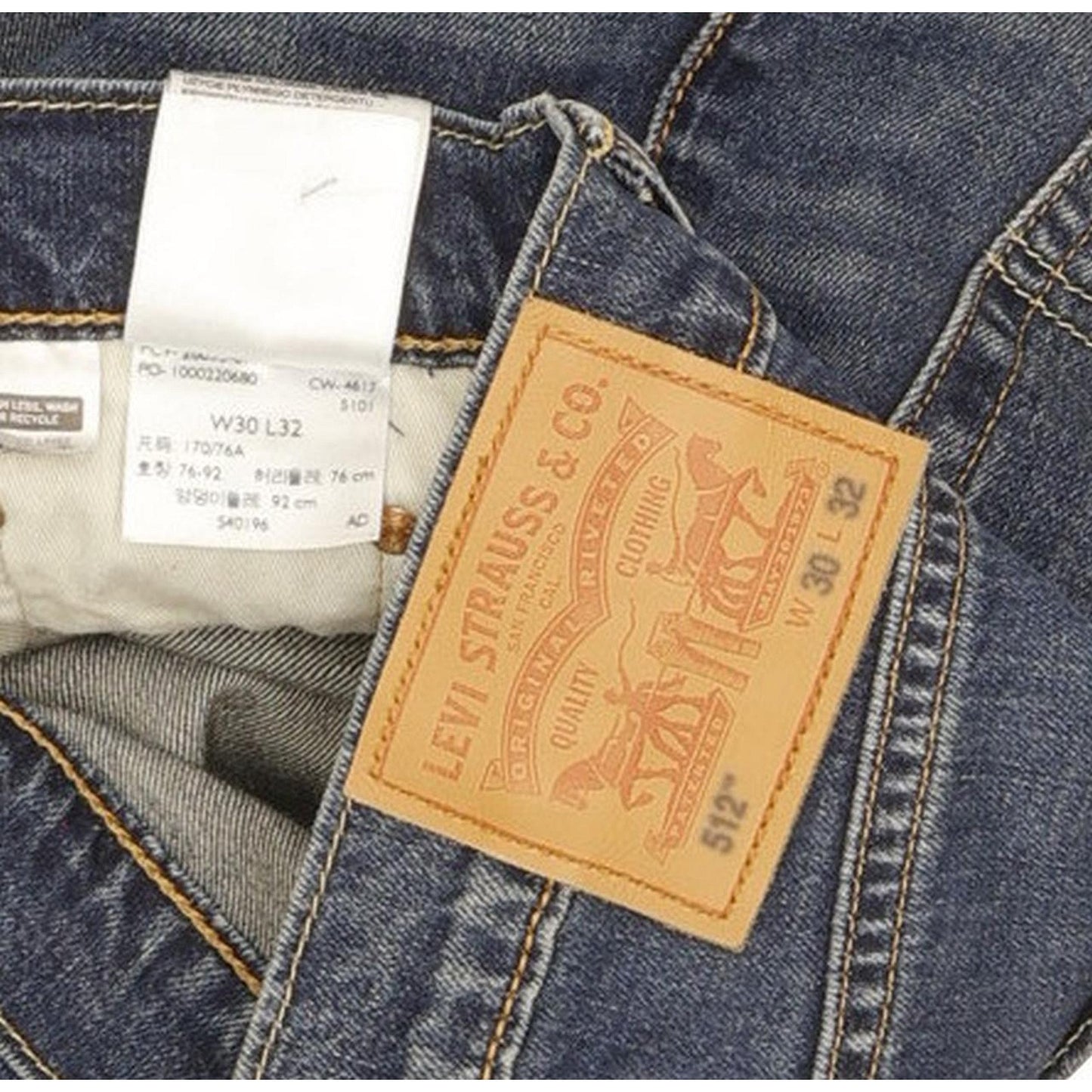 Levi's 512 Men Blue Tapered Slim Stretch Jeans W30 L31