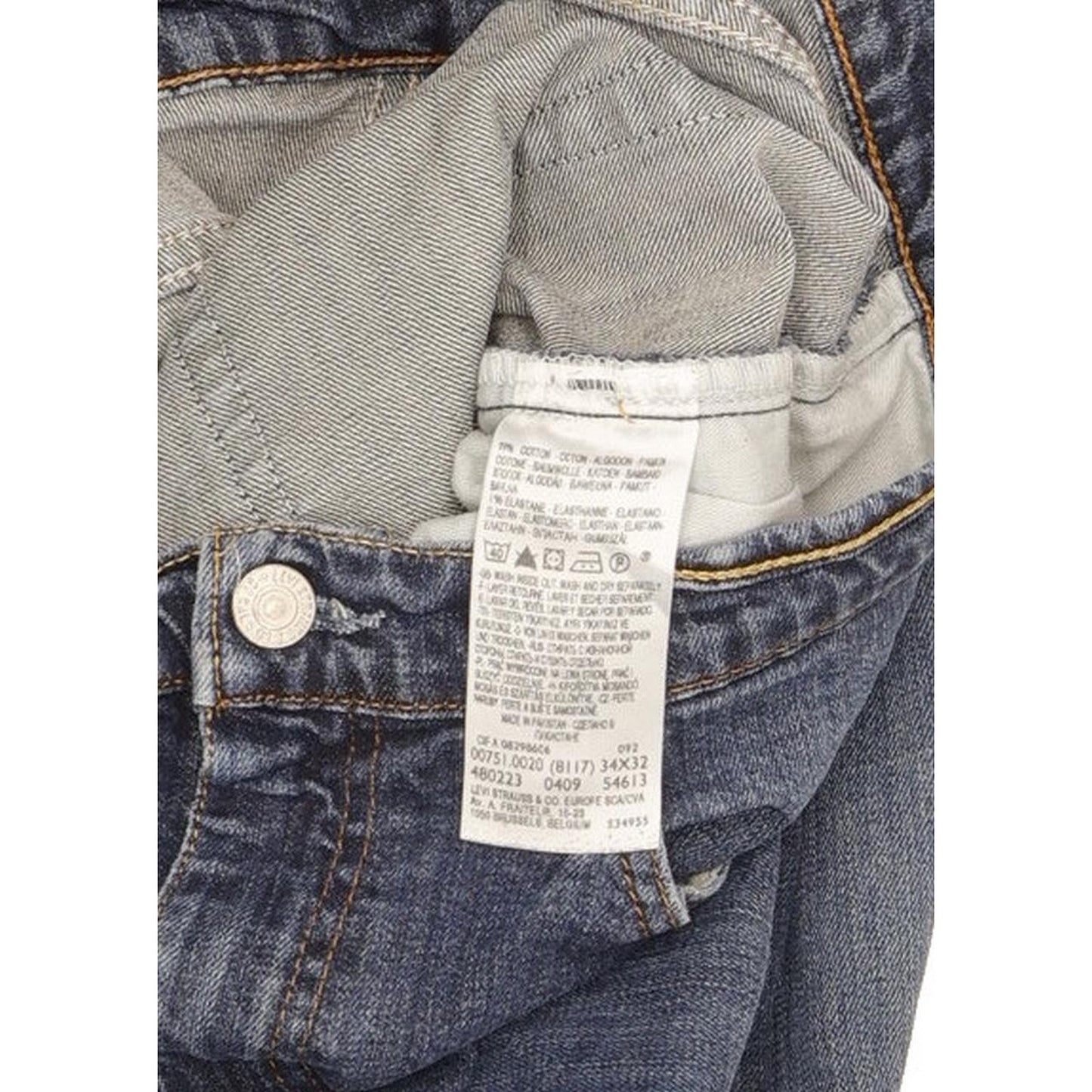 Levi's 751 Men Blue Straight Regular Stretch Jeans W34 L30