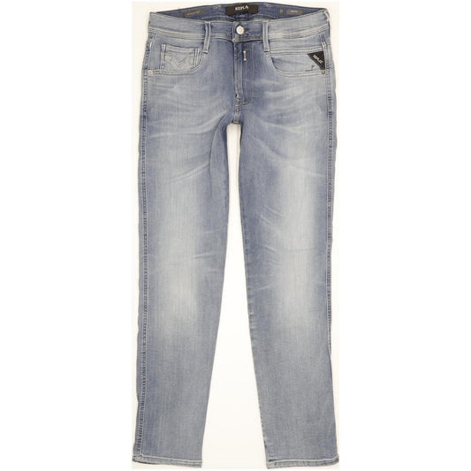 Replay Anbass Men Blue Straight Regular Stretch Jeans W31 L30