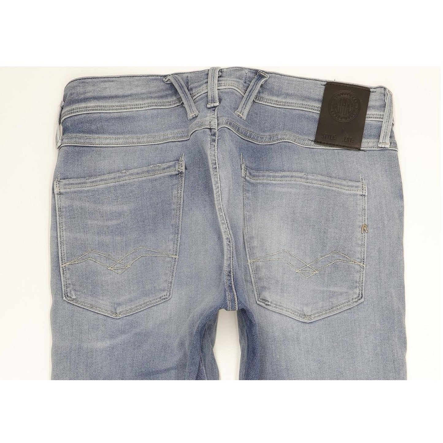 Replay Anbass Men Blue Straight Regular Stretch Jeans W31 L30