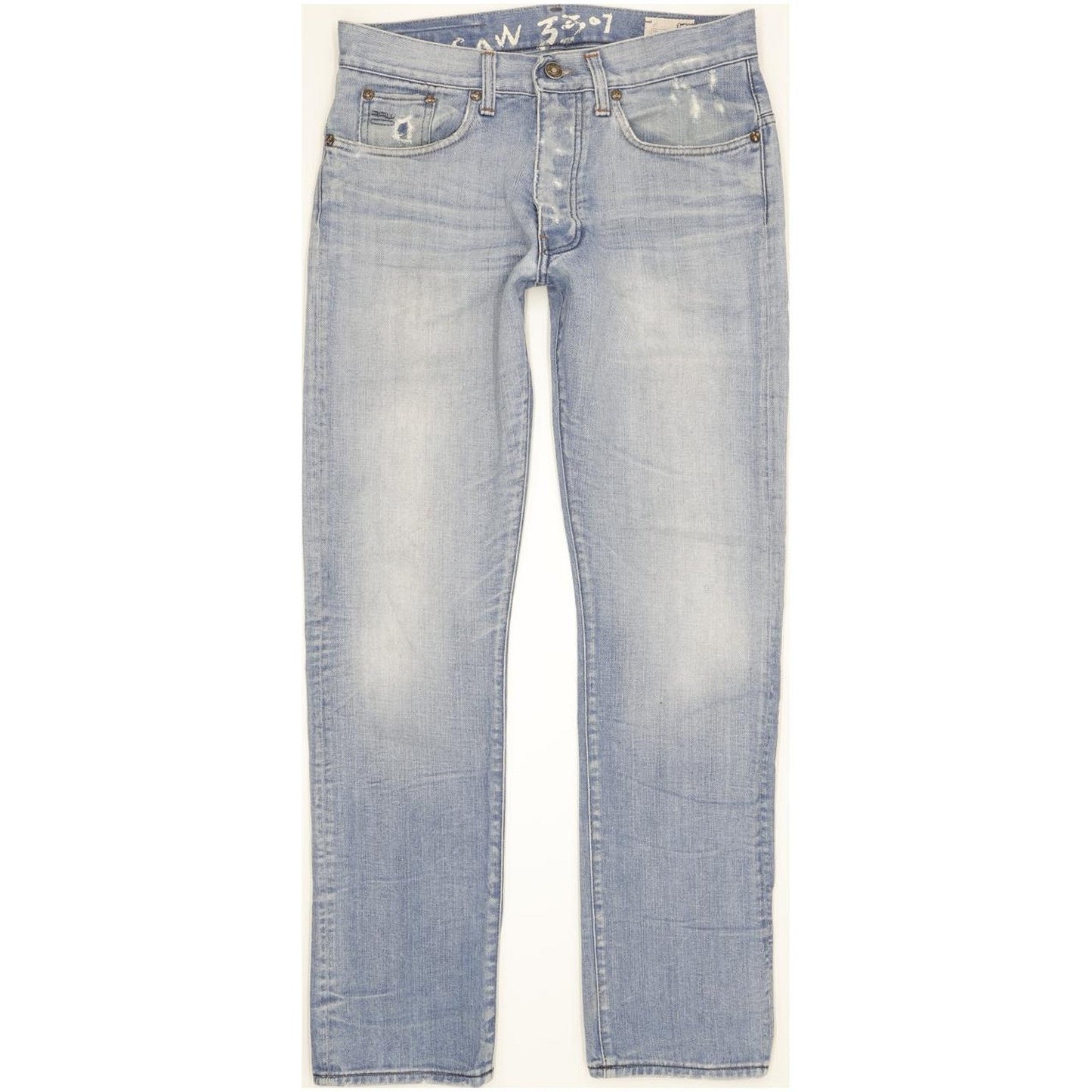 G-Star 3301 Men Blue Straight Regular Jeans W32 L31