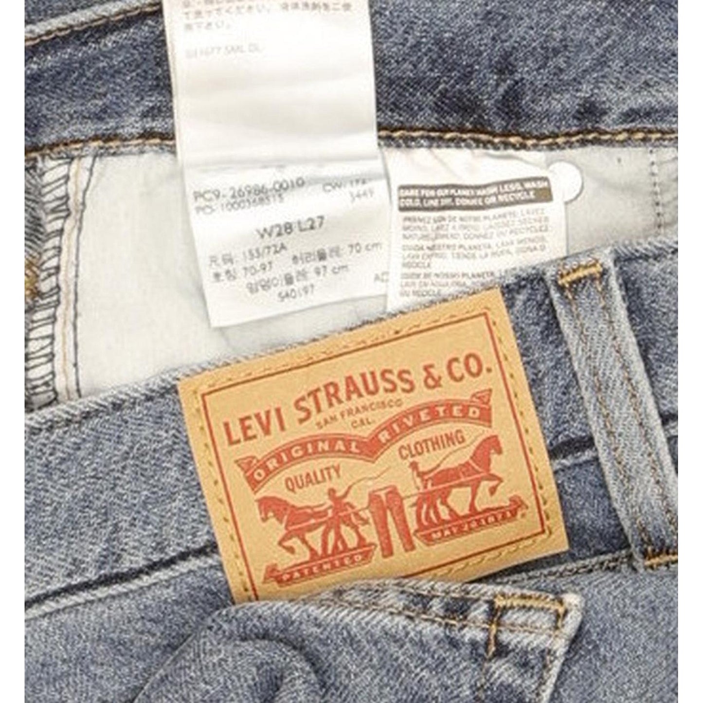 Levi's Blue Tapered Relaxed Mom Jeans High Waisted W28 L27