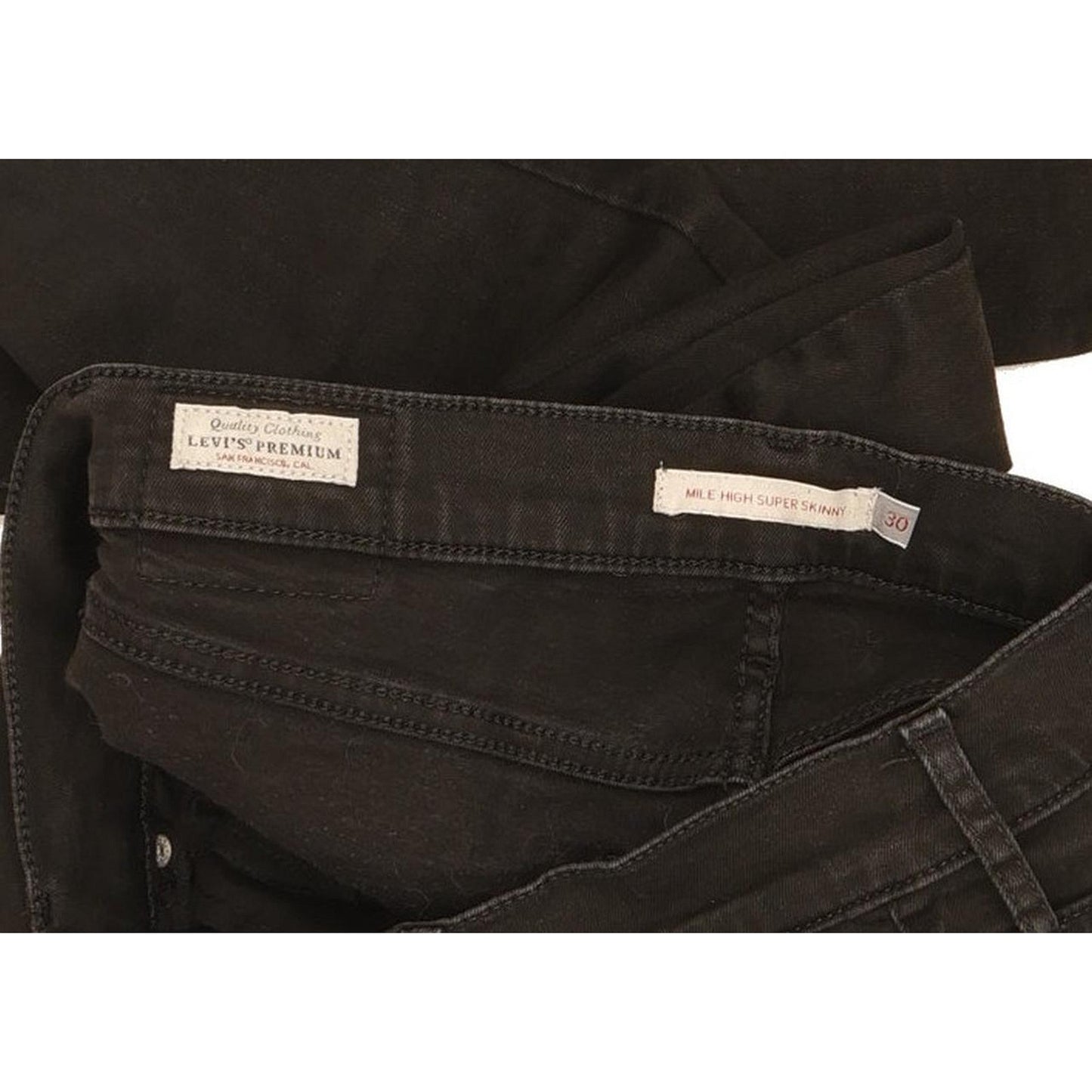 Levi's Mile Black Skinny Slim Stretch Jeans High Waisted W30 L31