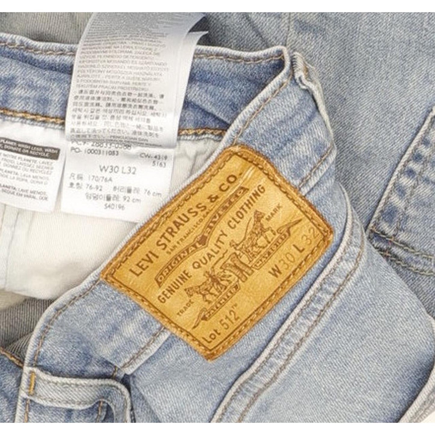 Levi's 512 Men Blue Tapered Slim Stretch Jeans W30 L31