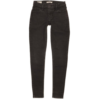 Levi's 710 Super Women Black Skinny Slim Stretch Jeans W26 L29