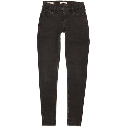 Levi's 710 Super Women Black Skinny Slim Stretch Jeans W26 L29
