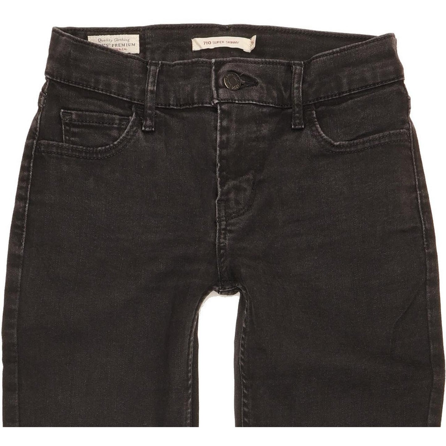 Levi's 710 Super Women Black Skinny Slim Stretch Jeans W26 L29