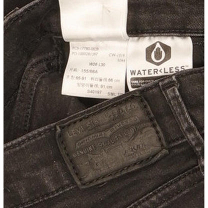 Levi's 710 Super Women Black Skinny Slim Stretch Jeans W26 L29