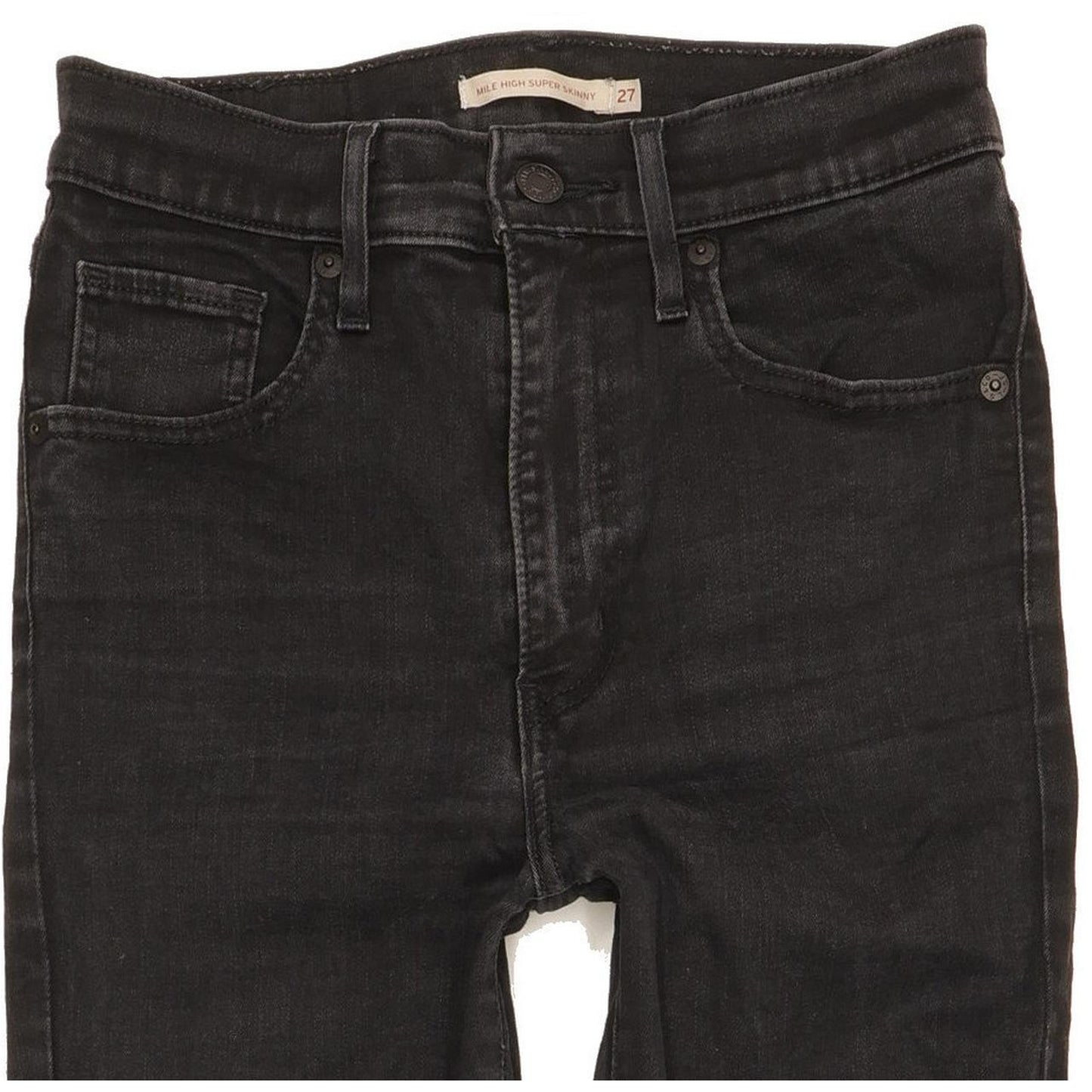 Levi's Mile Black Skinny Slim Stretch Jeans High Waisted W27 L28