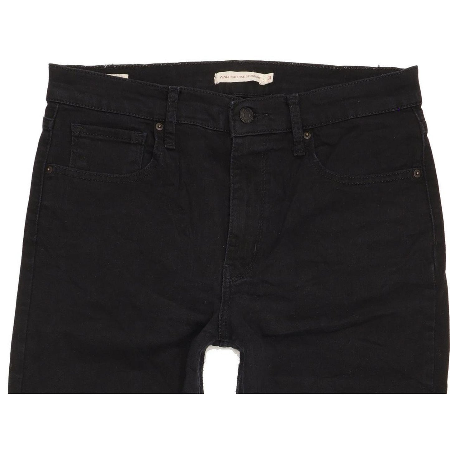 Levi's 724 Black Straight Slim Stretch Jeans High Waisted W31 L26