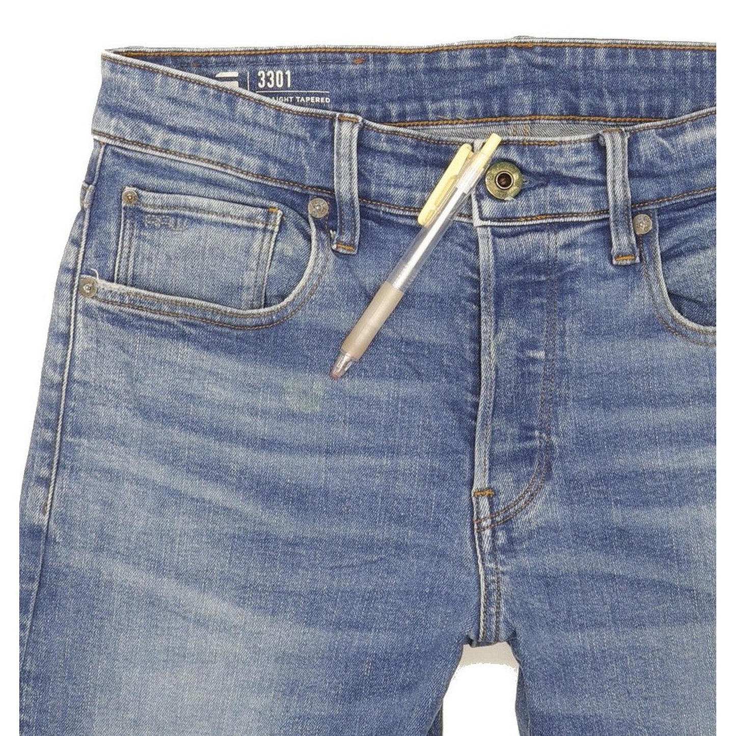 G-Star 3301 Men Blue Tapered Regular Stretch Jeans W31 L31