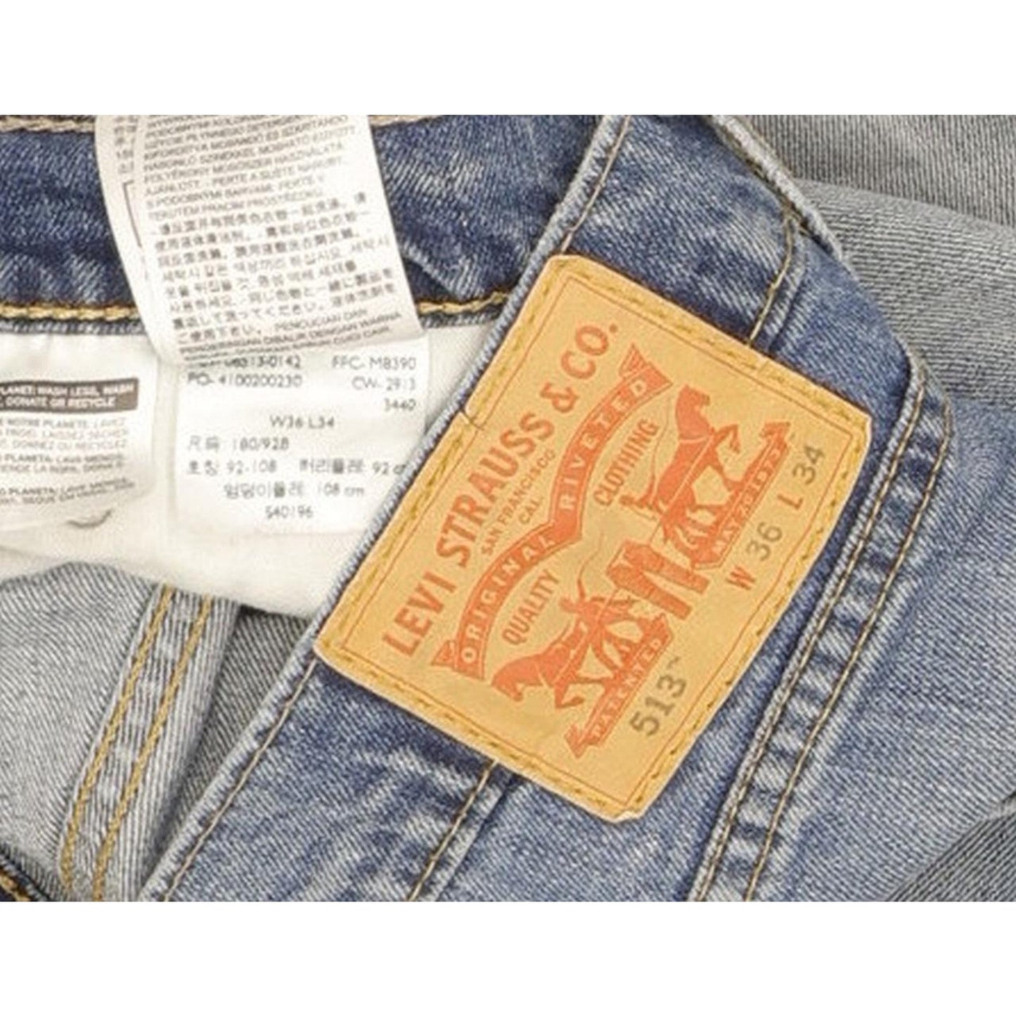 Levi's 513 Men Blue Straight Regular Stretch Jeans W36 L31