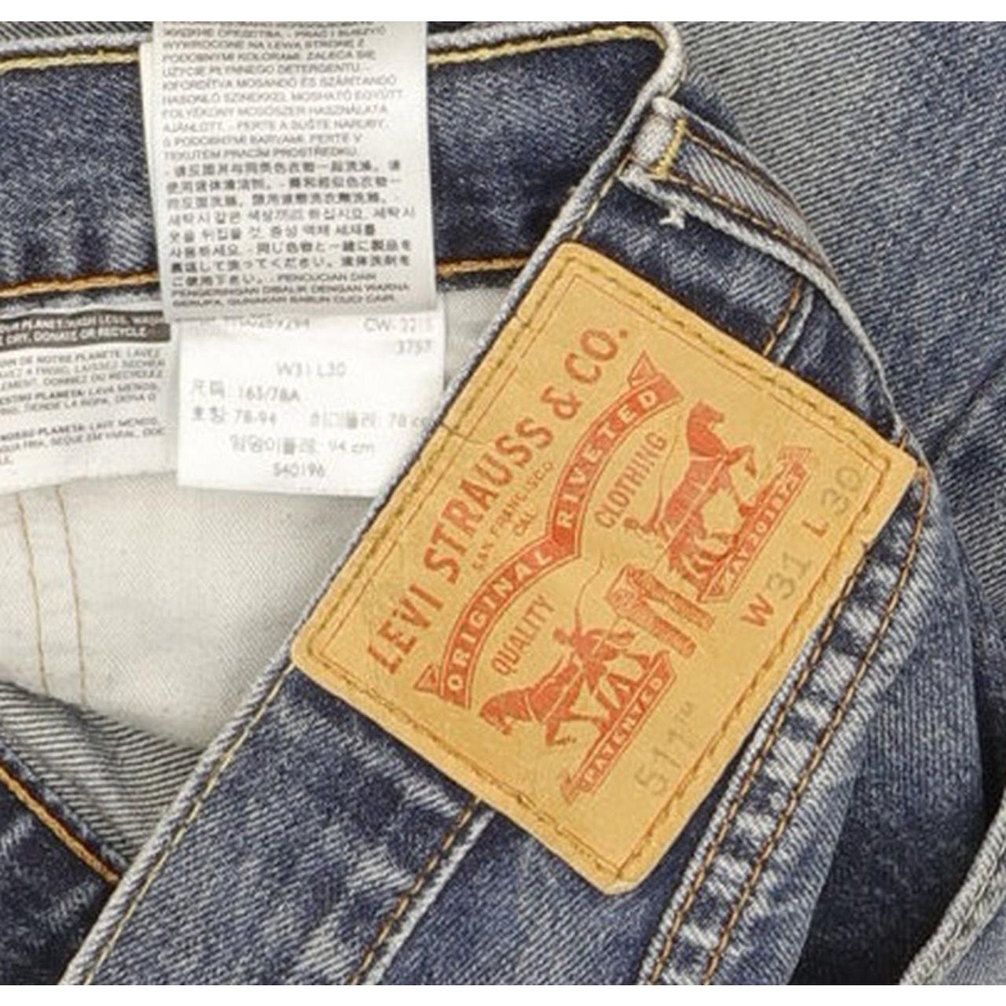 Levi's 511 Men Blue Straight Slim Jeans W31 L28