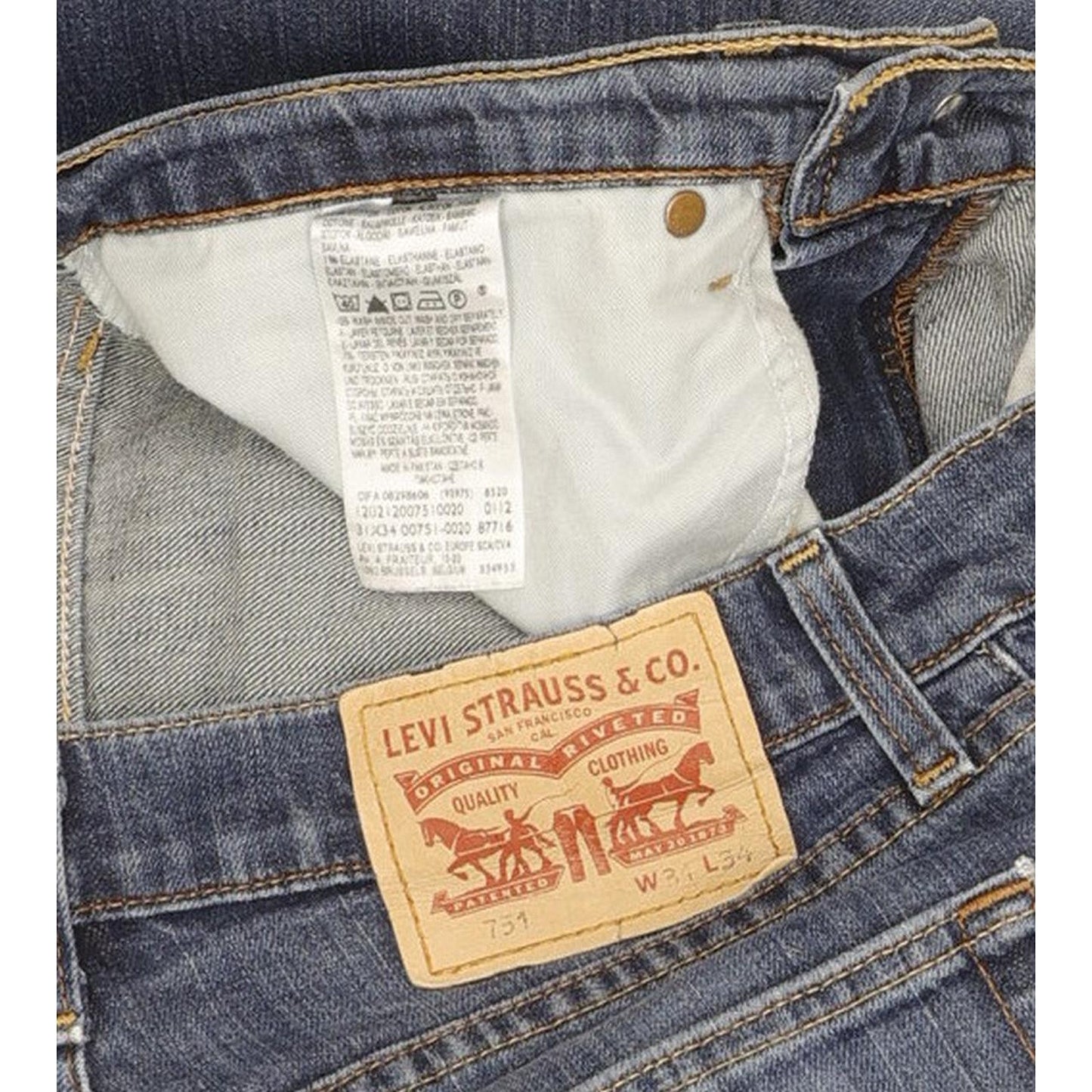 Levi's 751 Men Blue Straight Regular Stretch Jeans W31 L33