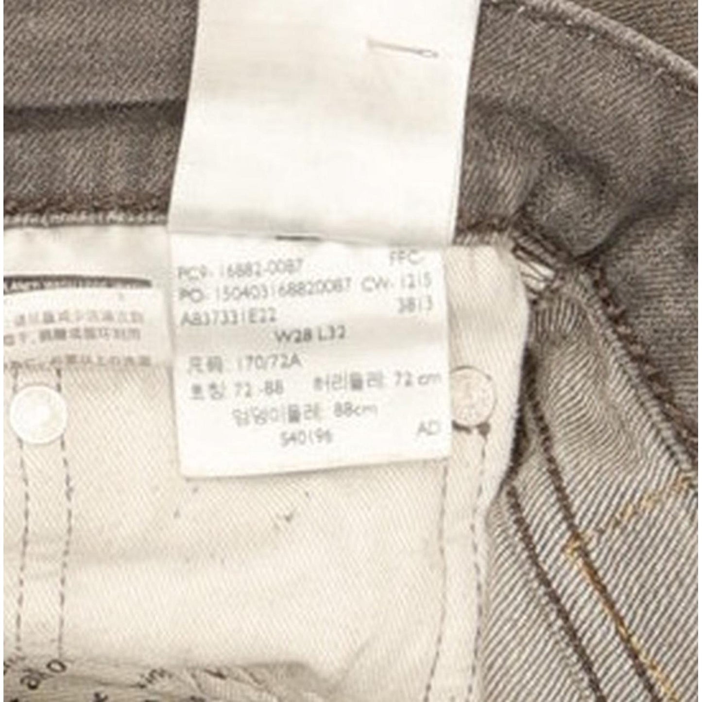 Levi's Men Grey Straight Slim Stretch Jeans W28 L29