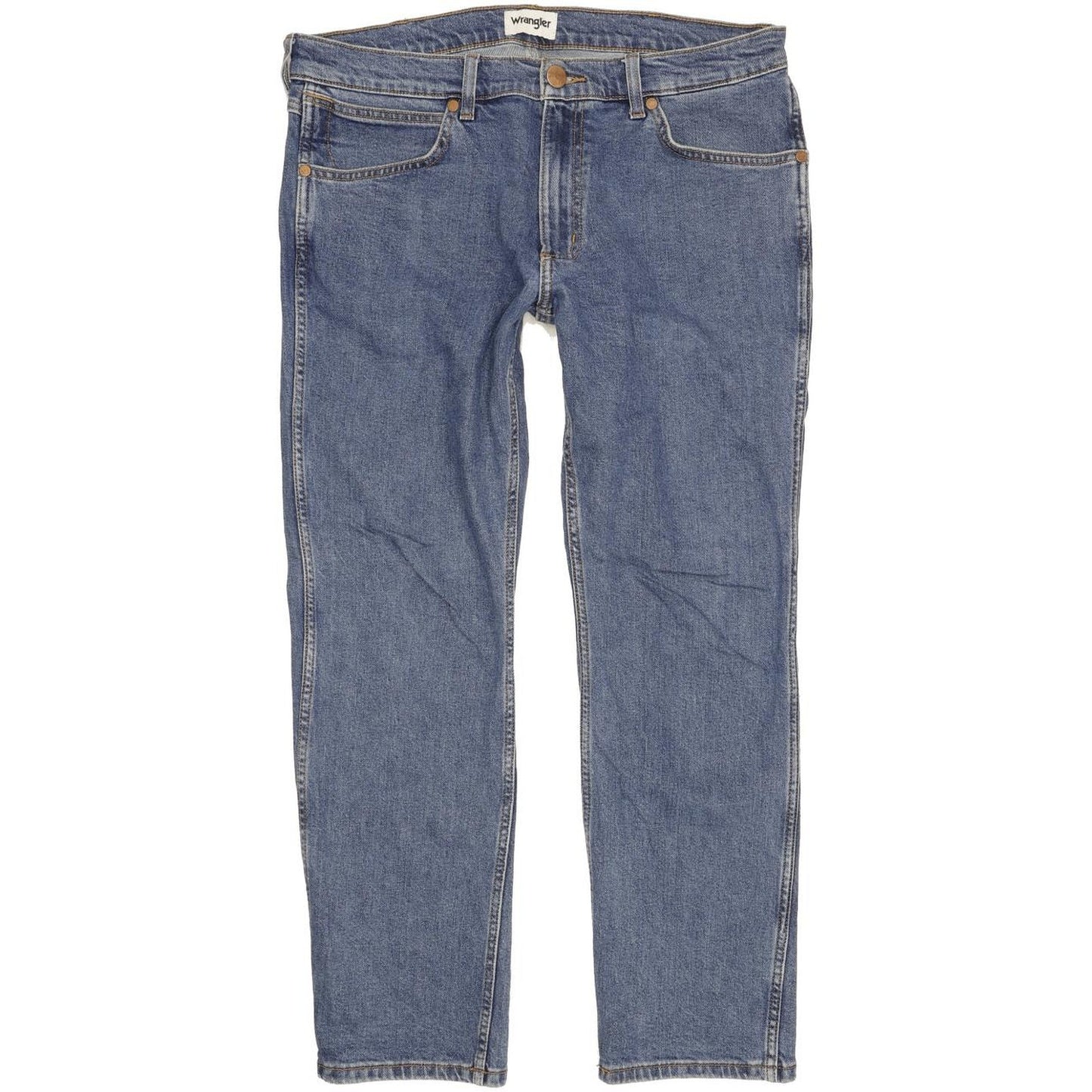 Wrangler Greensboro Men Blue Straight Regular Stretch Jeans W35 L29