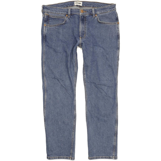 Wrangler Greensboro Men Blue Straight Regular Stretch Jeans W35 L29