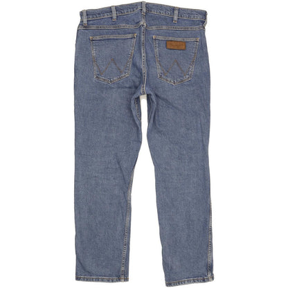 Wrangler Greensboro Men Blue Straight Regular Stretch Jeans W35 L29