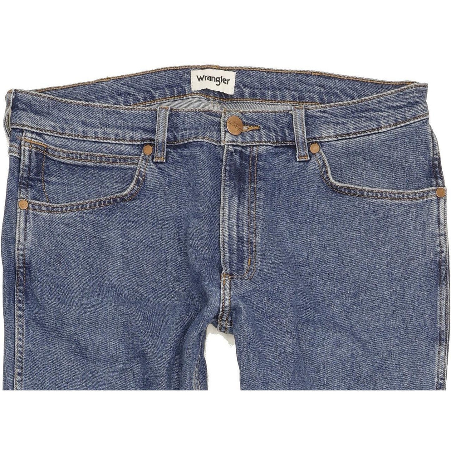 Wrangler Greensboro Men Blue Straight Regular Stretch Jeans W35 L29