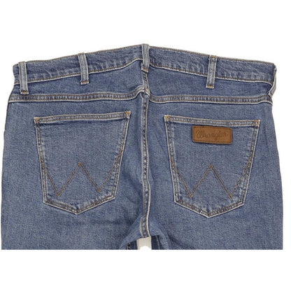 Wrangler Greensboro Men Blue Straight Regular Stretch Jeans W35 L29