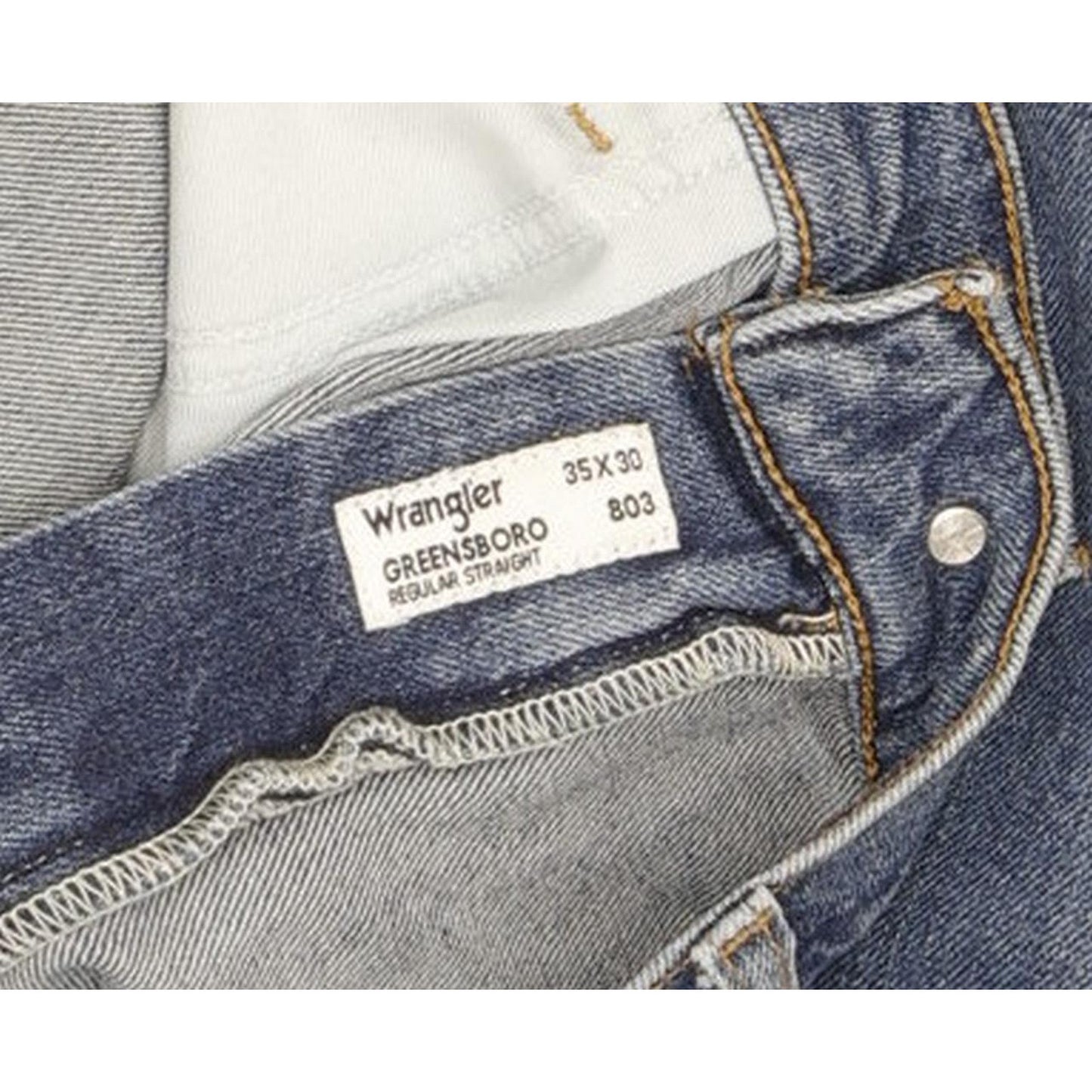 Wrangler Greensboro Men Blue Straight Regular Stretch Jeans W35 L29