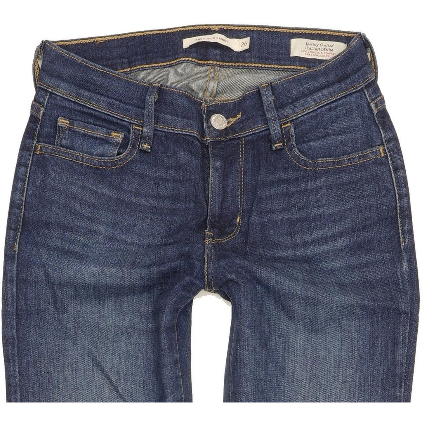 Levi's 710 Super Women Blue Skinny Slim Stretch Jeans W26 L30