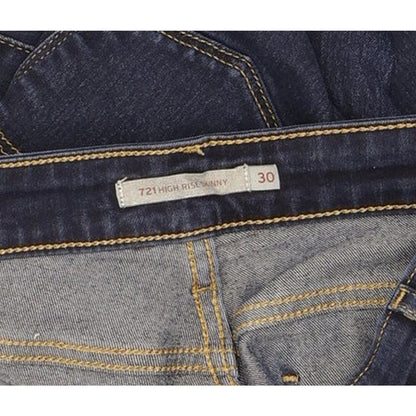 Levi's 721 Women Blue Skinny Slim Stretch Jeans W30 L30