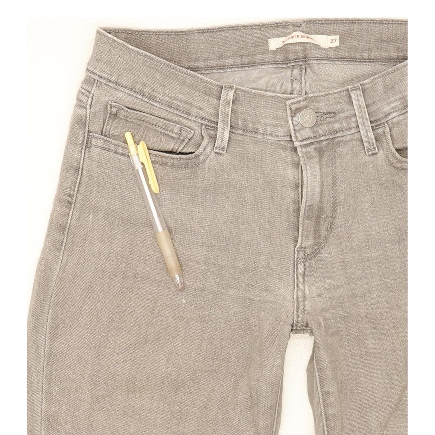 Levi's 710 Super Women Grey Skinny Slim Stretch Jeans W27 L29